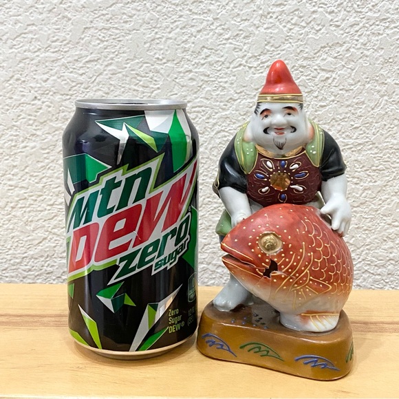 Vintage Signed Kutani Ebisu God Of Fishermen and Luck 5.5” Porcelain Figurine - Picture 3 of 11